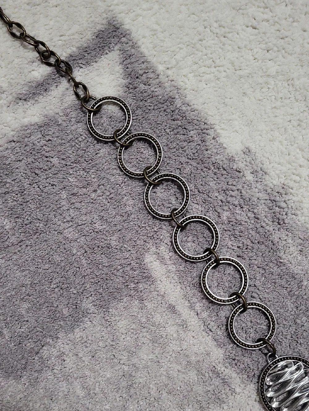 Chico's Metal Concho Medallian Chain Link Belt